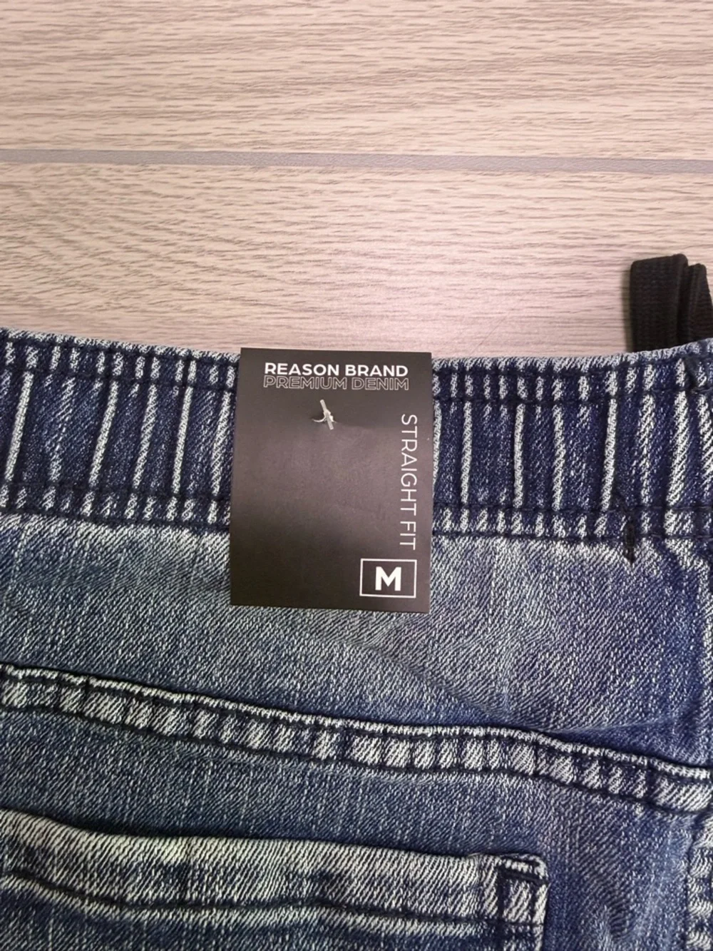 Reason Men's‎ Blue Denim Cargo Shorts with Drawstring Waist